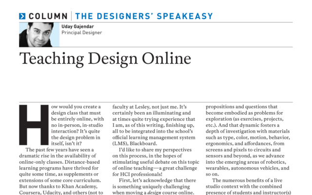 Teaching Design Online – Artikel