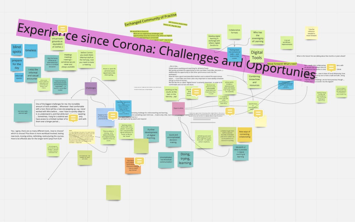 Corona-Erfahrungen im digitalen Lernen und Lehren: Exchanged CoP #1